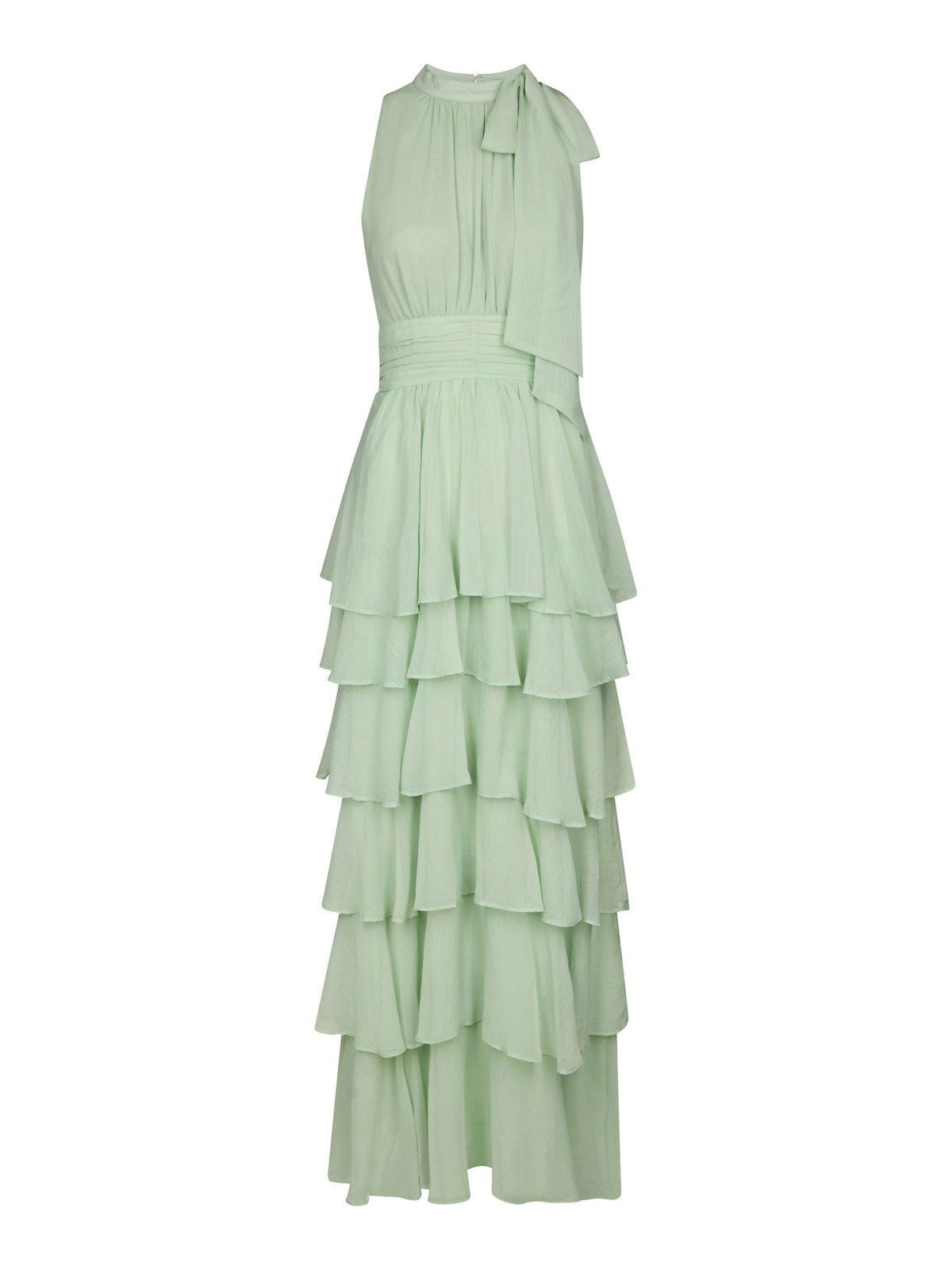 Marli Solid Chiffon Dress i grønn på modell, kjole fra Neo Noir hos Image Mandal