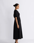 Poppycc Pleat Dress i sort bakfra, kjole fra Co'couture hos Image Mandal