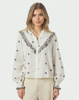 Degas Dot Blouse i offwhite bakfra, skjorte fra Neo Noir hos Image Mandal