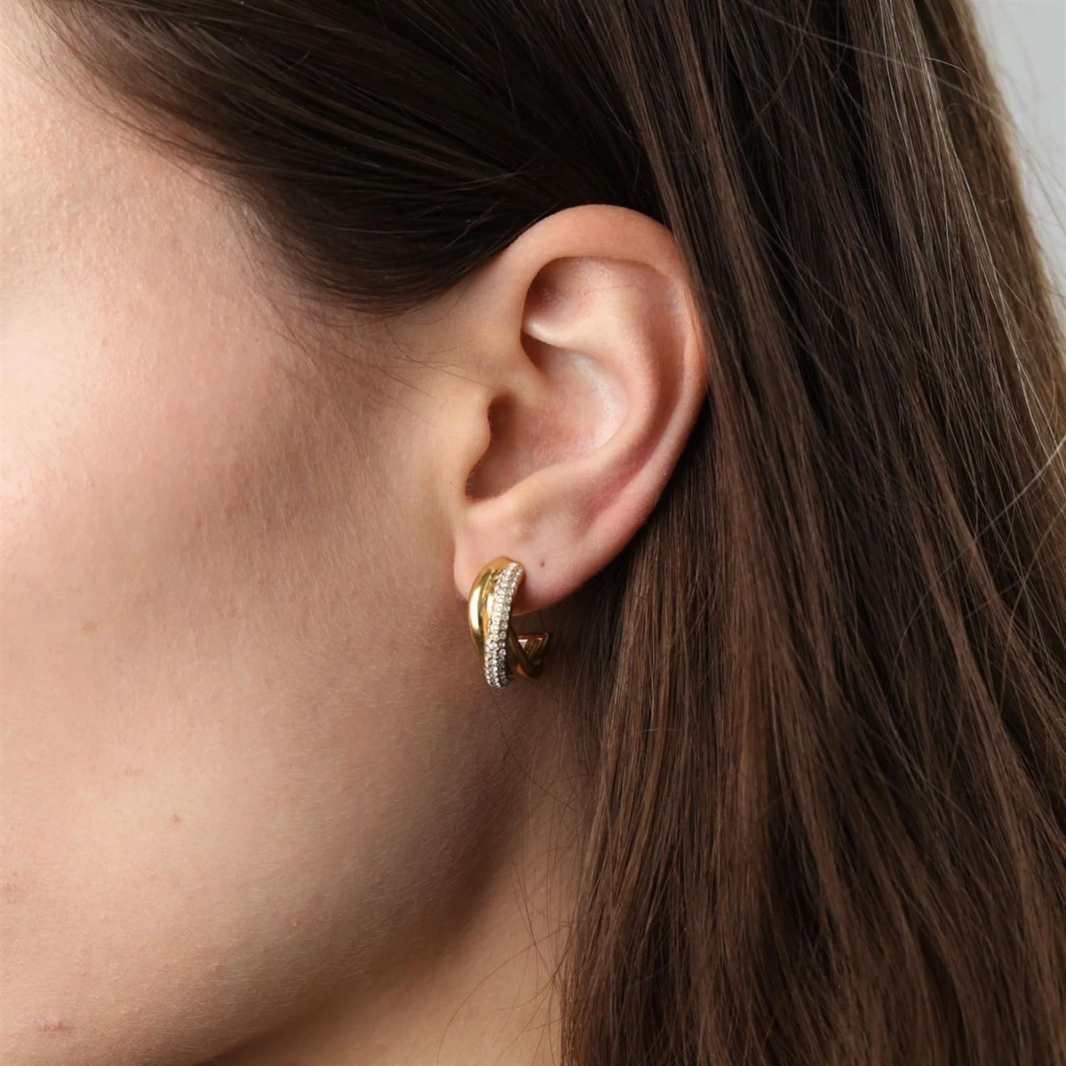 Boa - Twisted Crystal Earrings Stainless Steel