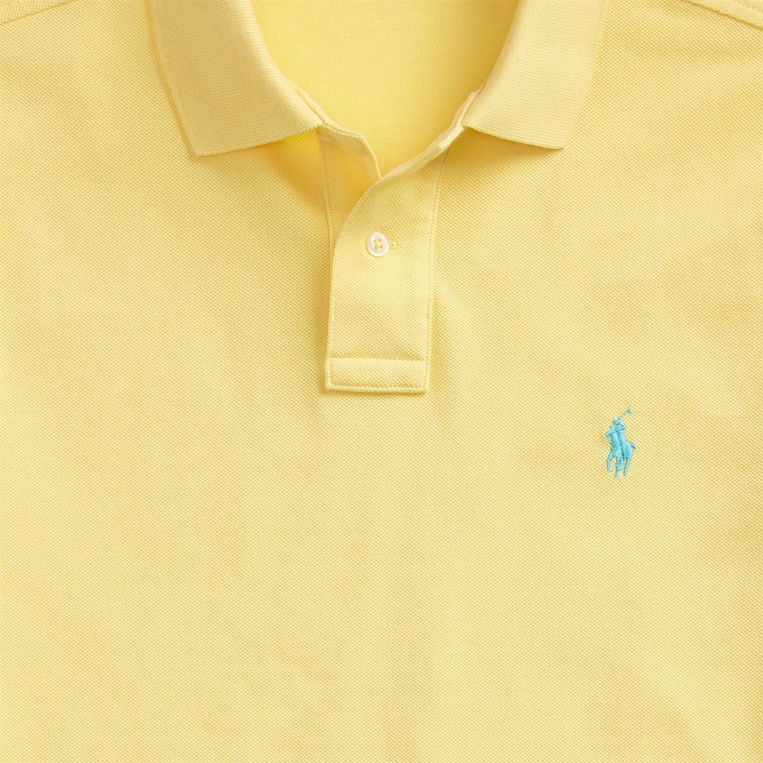 Custom Slim Knit Short-Sleeve Polo Shirt i gul bilde 11, skjorte fra Polo Ralph Lauren hos Image Mandal