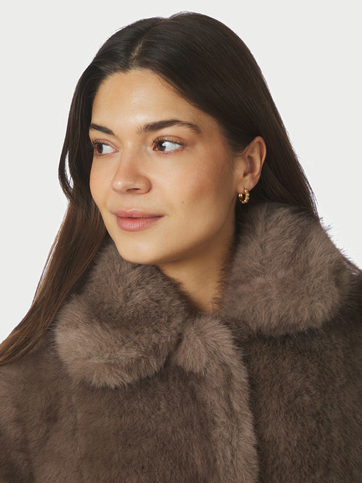 Ariella Faux Fur Peplum Jacket