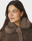 Ariella Faux Fur Peplum Jacket