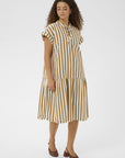 Zalindasz Ss Dress i tiger's eye ice stripet bakfra, kjole fra Saint Tropez hos Image Mandal