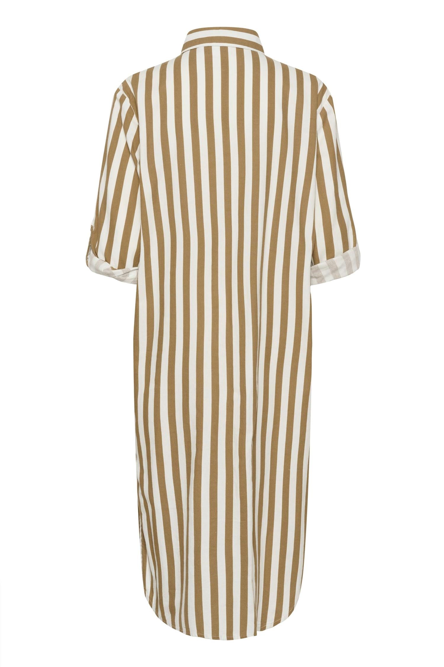 Zalindasz Shirt Dress i tiger's eye ice stripet bakfra, kjole fra Saint Tropez hos Image Mandal