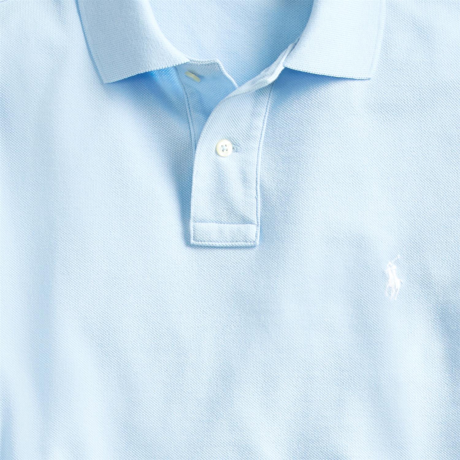 Custom Slim Knit Short-Sleeve Polo Shirt i blå bilde 11, overdel fra Polo Ralph Lauren hos Image Mandal