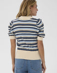 Philliasz Pullover i allure multi stripet stylet antrekk, cardigan fra Saint Tropez hos Image Mandal