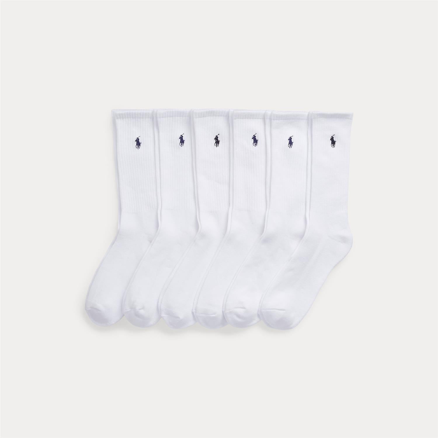 6pk Cr Pp-Crew-6 Pack i hvit, sokker fra Polo Ralph Lauren hos Image Mandal
