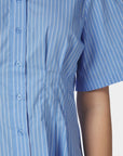 Balara Stripe Poplin Shirt i lyseblå sett fra siden, skjorte fra Neo Noir hos Image Mandal