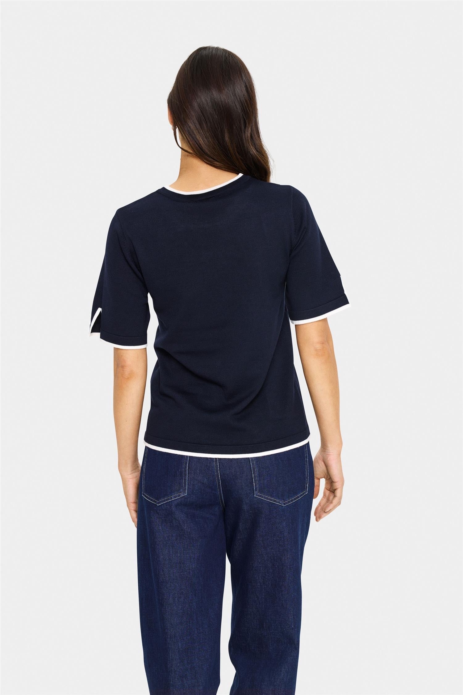 Milasz Contrast Stripe Ss Pullover