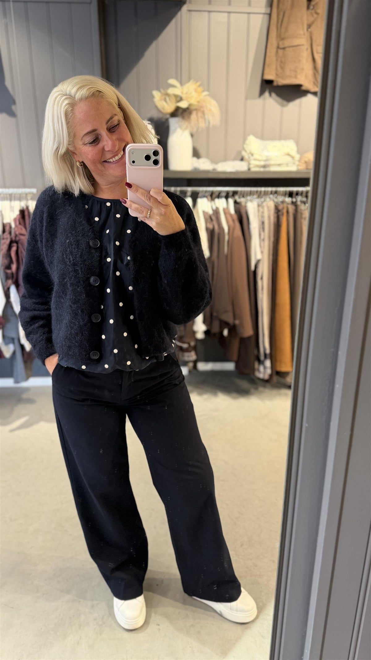 Ditacc Dot Ls Balloon Blouse