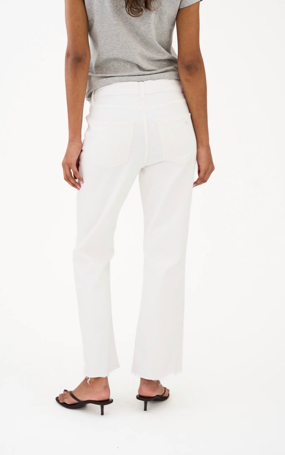 Ivy Frida Cropped Jeans i hvit nærbilde av detaljer, bukse fra Ivy Copenhagen hos Image Mandal