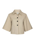 Rosemma Trench Mini Jacket i beige i bomull, yttertøy fra Neo Noir hos Image Mandal