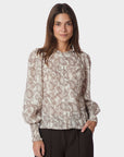 Gilda Soft Paisley Blouse i creme stylet antrekk, skjorte fra Neo Noir hos Image Mandal
