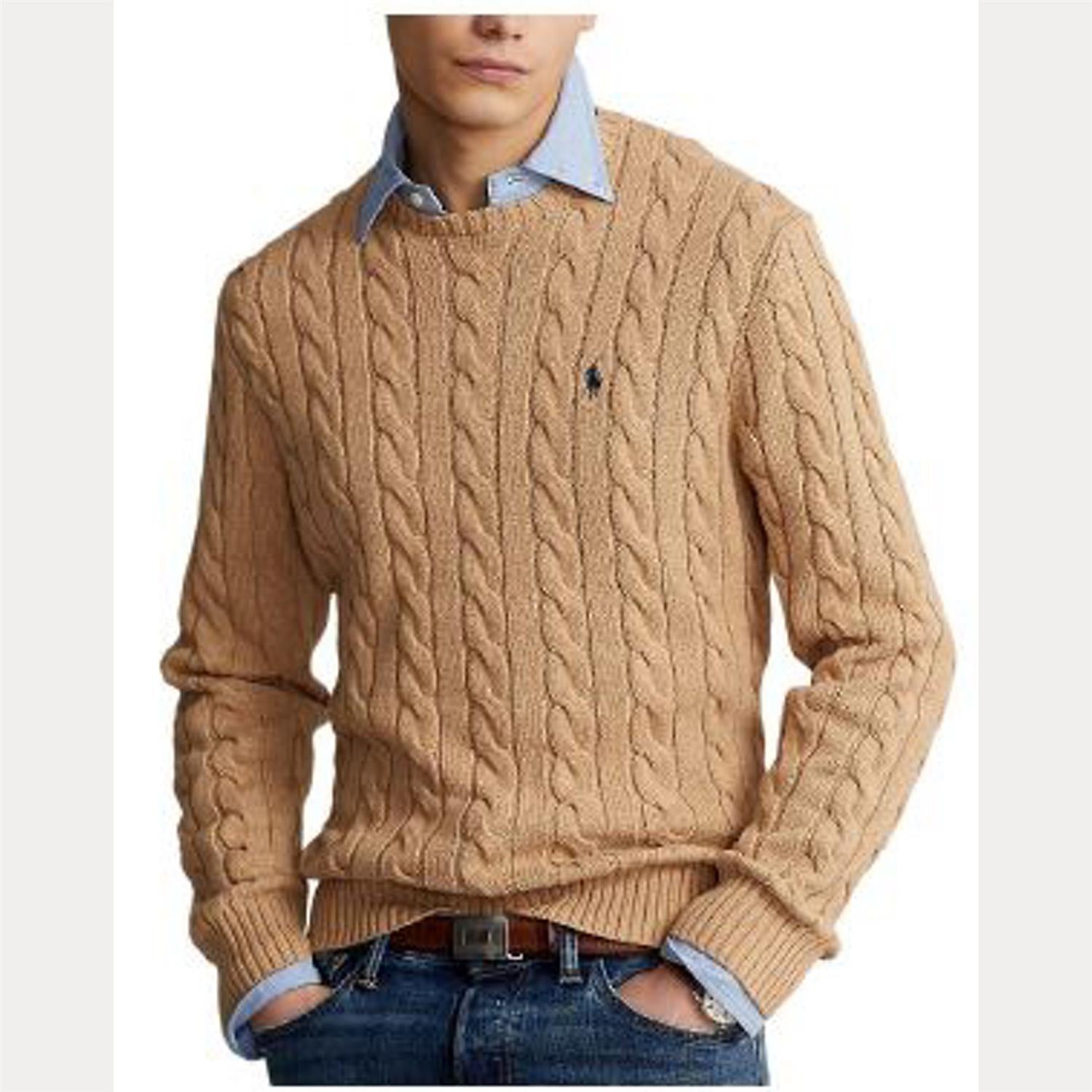 Long-Sleeve Driver Crewneck Pullover i blå ekstra vinkel, genser fra Polo Ralph Lauren hos Image Mandal