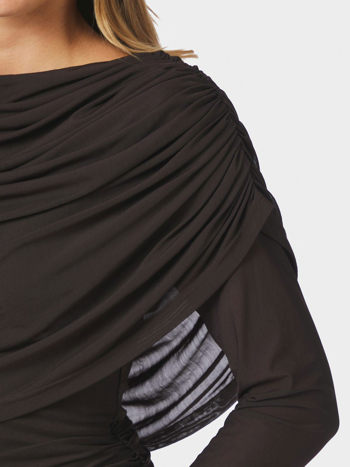 Lottuna Drapy Mesh Blouse