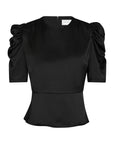 Benua Heavy Sateen Blouse i sort i polyester, skjorte fra Neo Noir hos Image Mandal