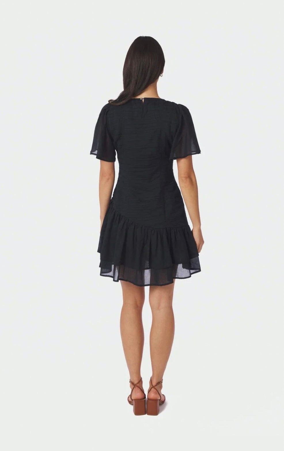 Cirkle S Voile Dress i marineblå sett fra siden, kjole fra Neo Noir hos Image Mandal