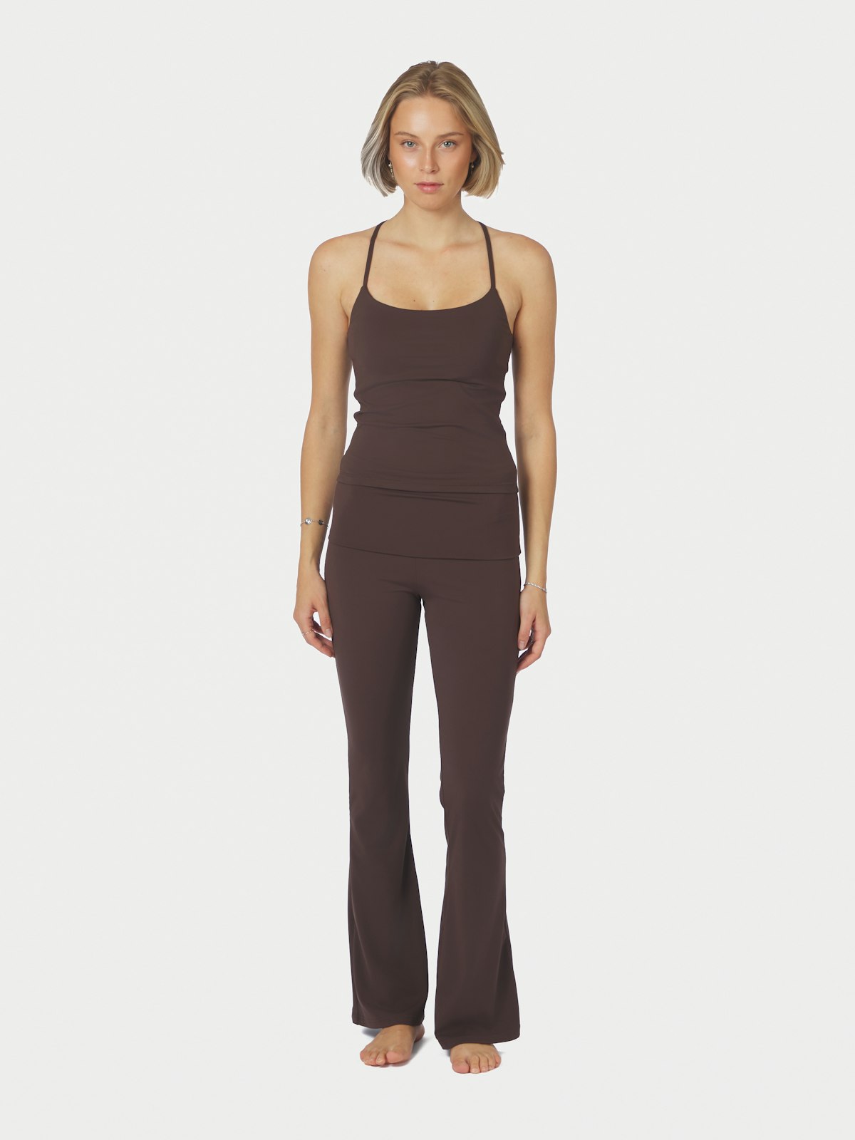 Ulianna Leggings Pants i brun alternativt utsnitt, underdel fra Neo Noir hos Image Mandal