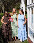 Marli Solid Chiffon Dress i blå ekstra vinkel, kjole fra Neo Noir hos Image Mandal