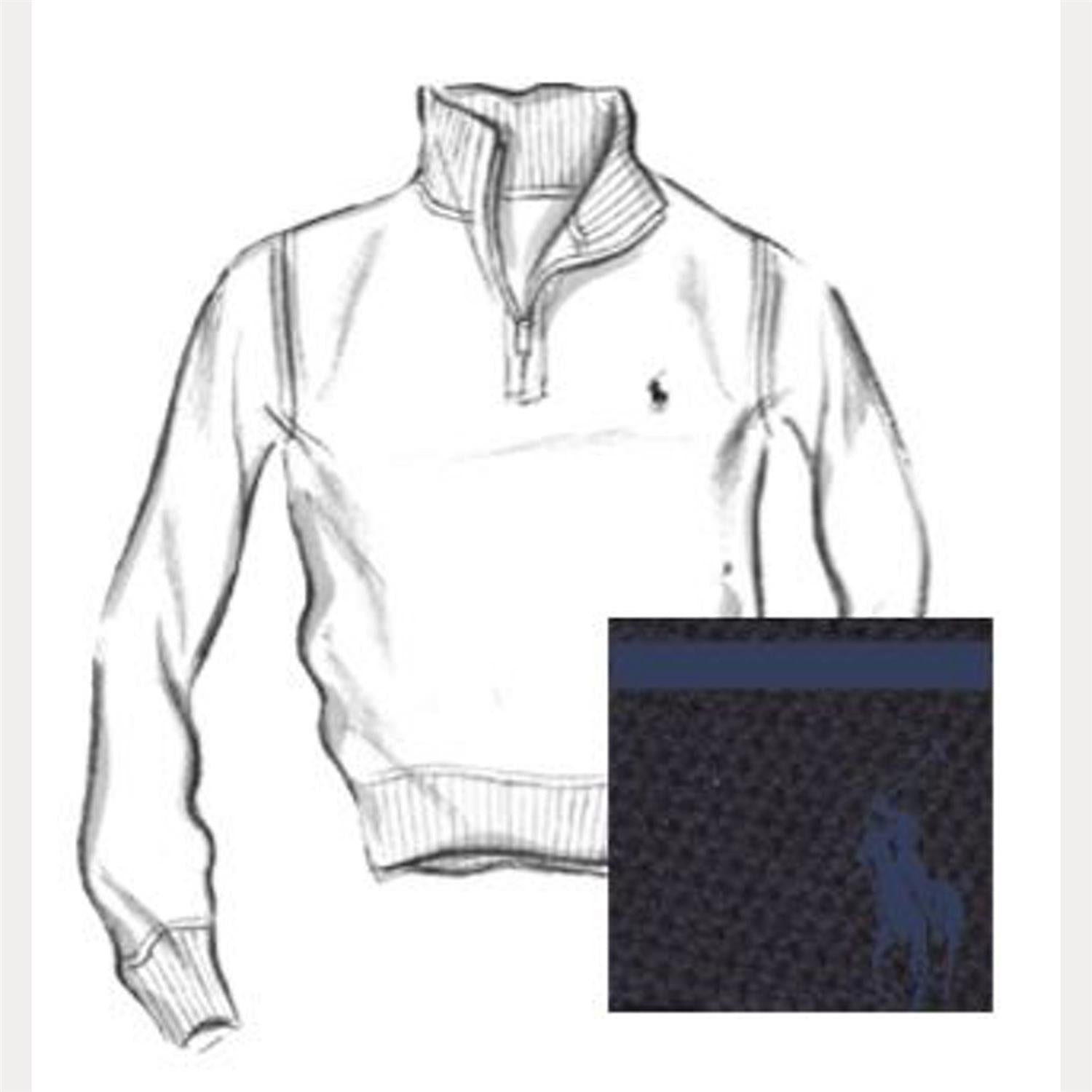 Long-Sleeve Half-Zip Pullover i marineblå alternativt utsnitt, genser fra Polo Ralph Lauren hos Image Mandal