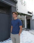 Norregaard Contrast T-shirt i blå, t-skjorte fra Les Deux hos Image Mandal