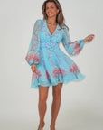 Queen Dress Short i turkis sett fra siden, kjole fra Golightly hos Image Mandal