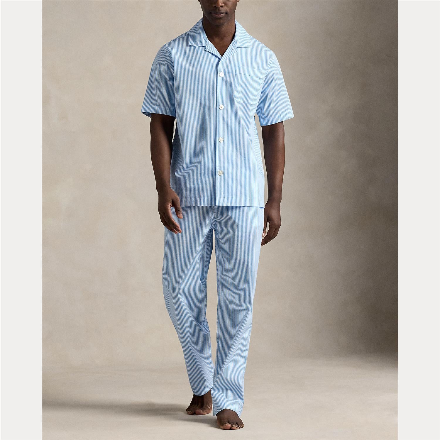 Pj Pant-Sleep-Bottom i blu str sett fra siden, bukse fra Polo Ralph Lauren hos Image Mandal