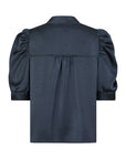 Roella Heavy Sateen Blouse i midnight blå bakfra, bluse fra Neo Noir hos Image Mandal