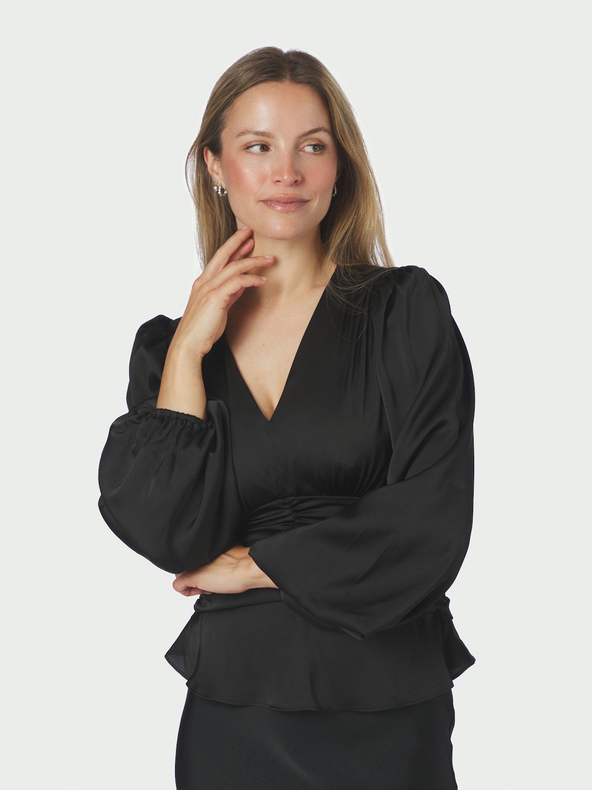 Pascal Drapy Satin Blouse