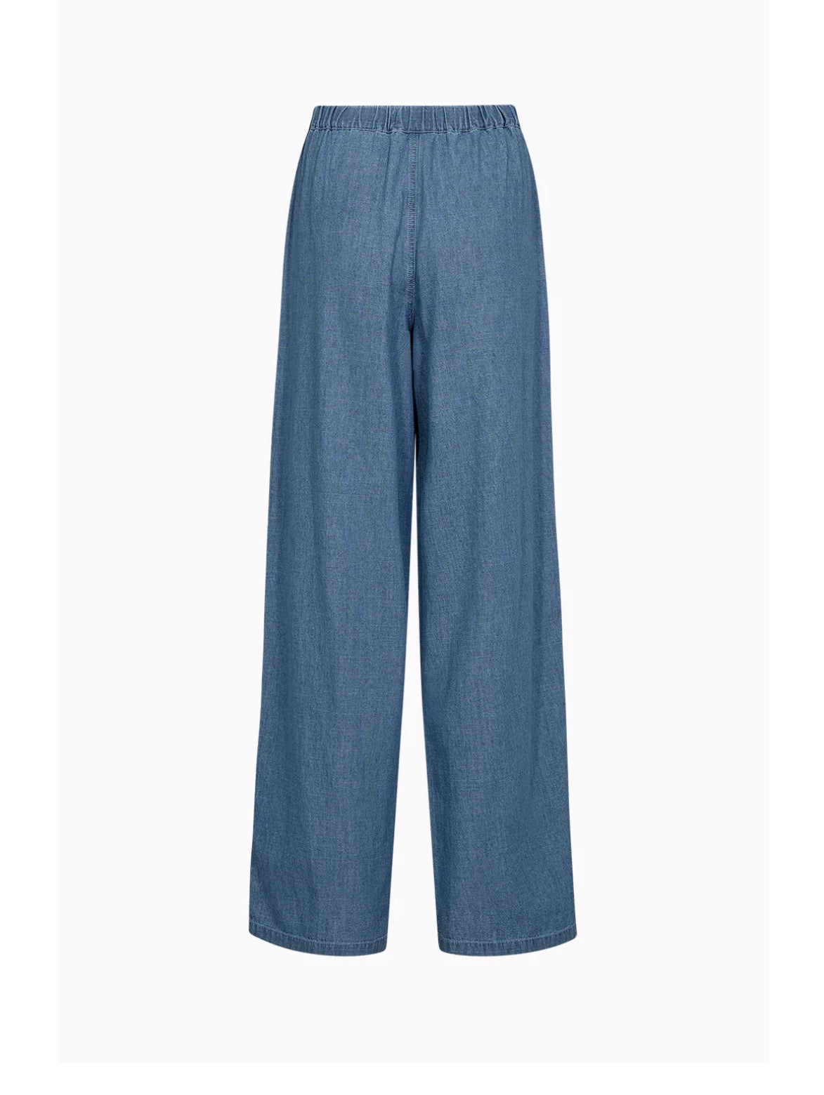 Ivy Queen Chambray Pant i denim blå nærbilde av detaljer, bukse fra Ivy Copenhagen hos Image Mandal