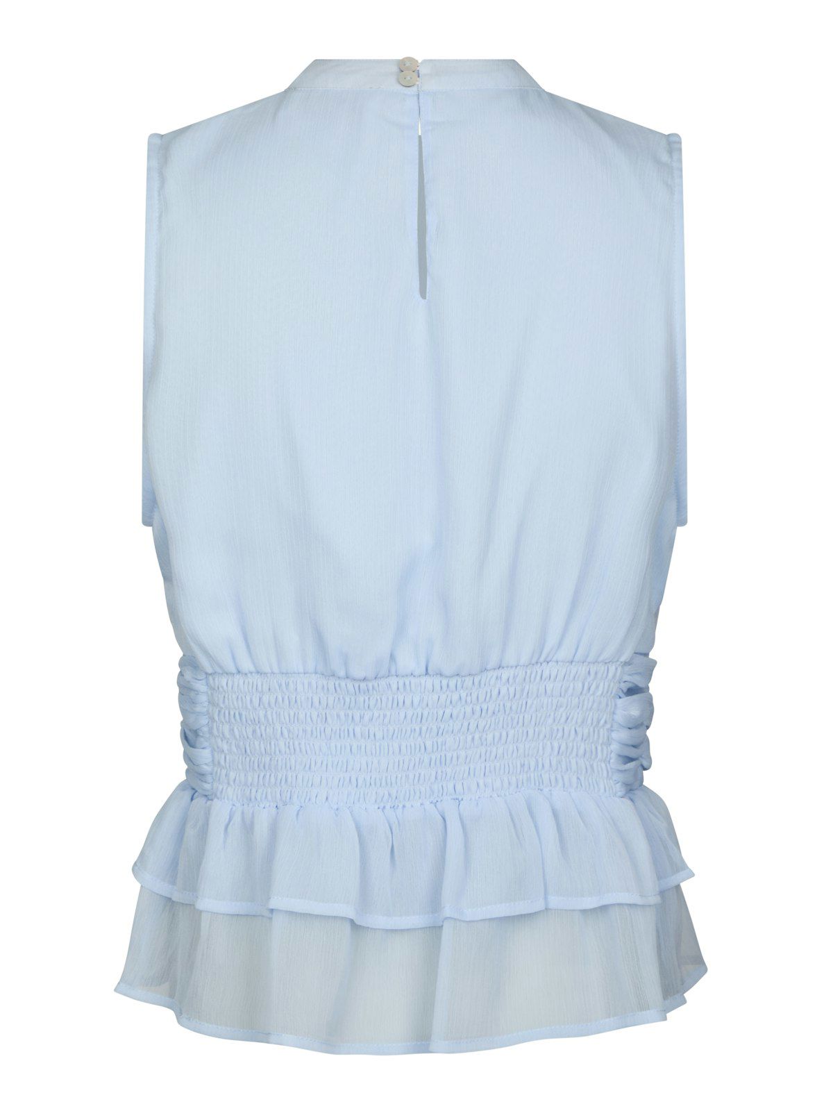 Ansol Solid Chiffon Top i blå ekstra vinkel, topp fra Neo Noir hos Image Mandal