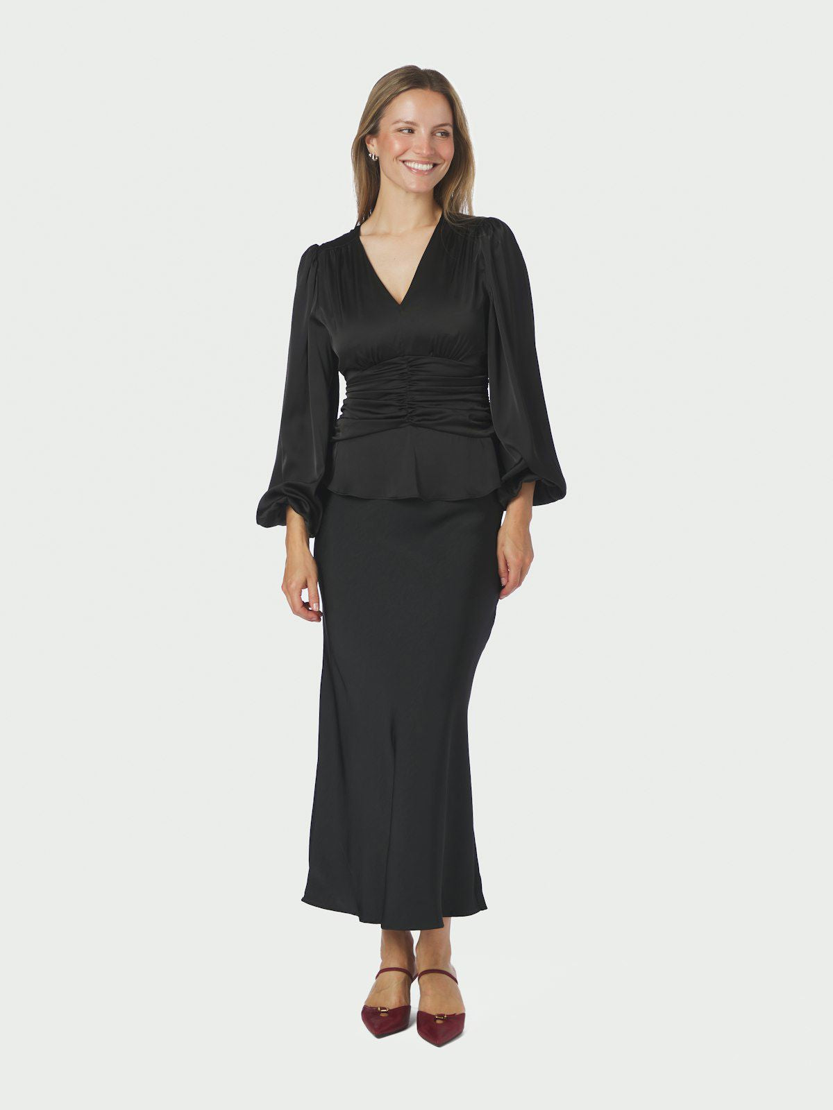 Pascal Drapy Satin Blouse