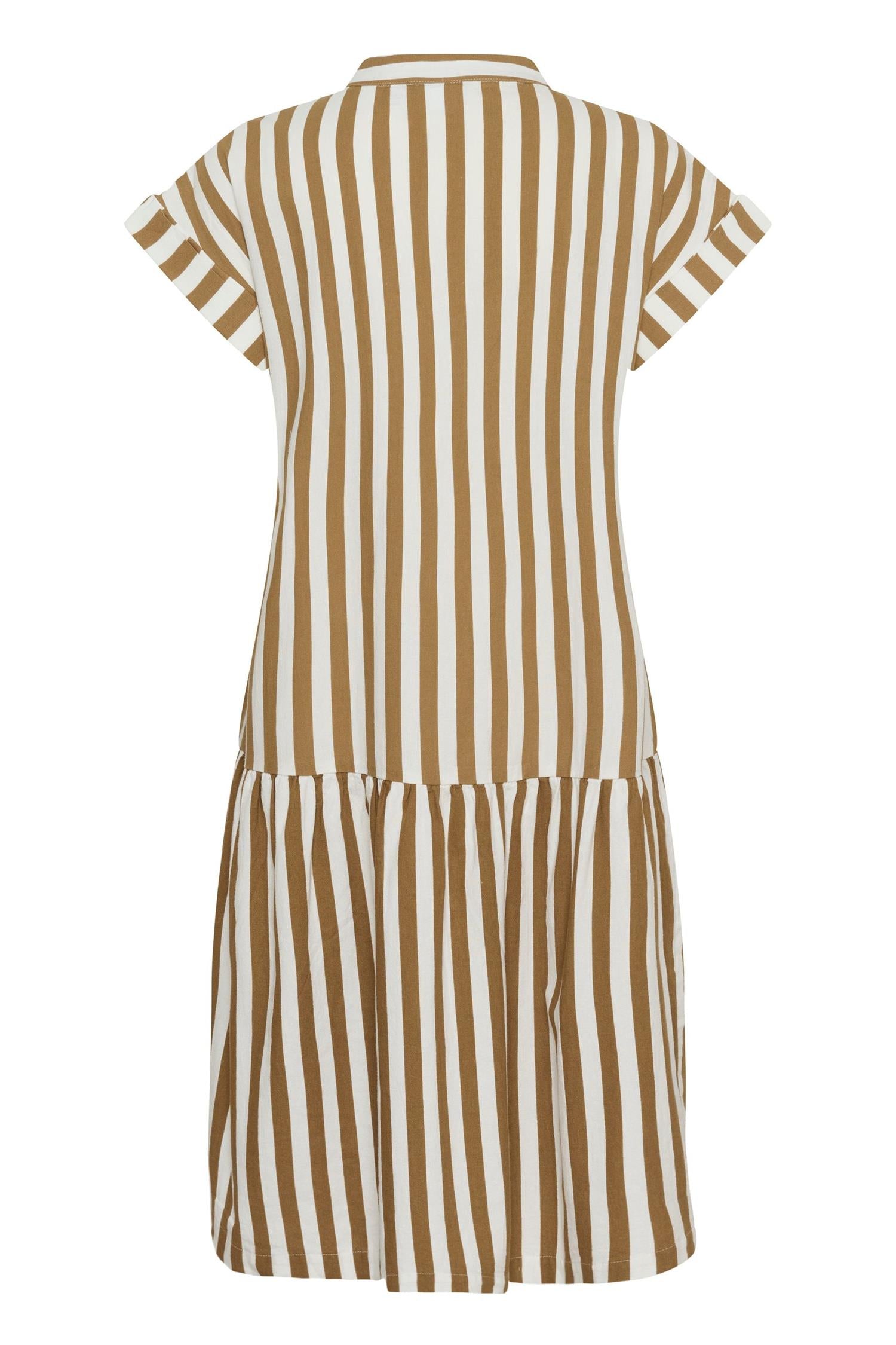 Zalindasz Ss Dress i tiger's eye ice stripet sett fra siden, kjole fra Saint Tropez hos Image Mandal