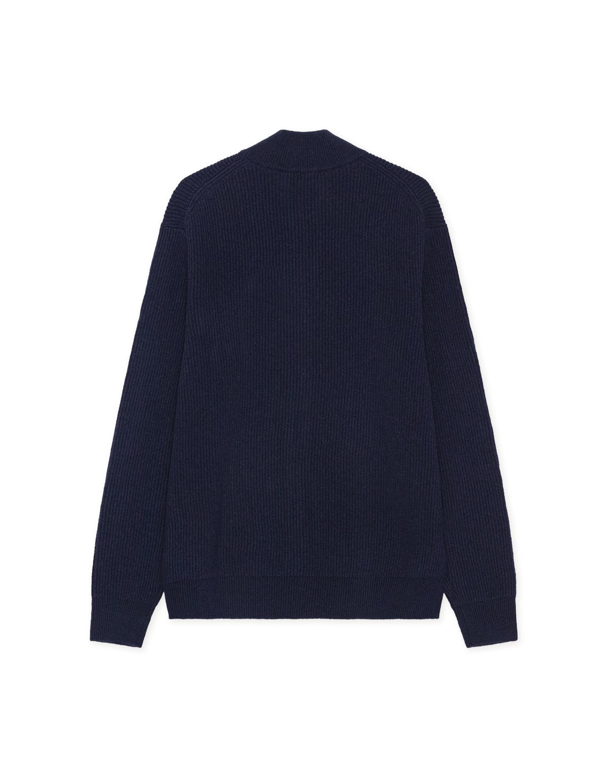 Wool Rib Zipper Knit