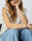 Heracc Frill Ss V-Top i hvit, bluse fra Co'couture hos Image Mandal