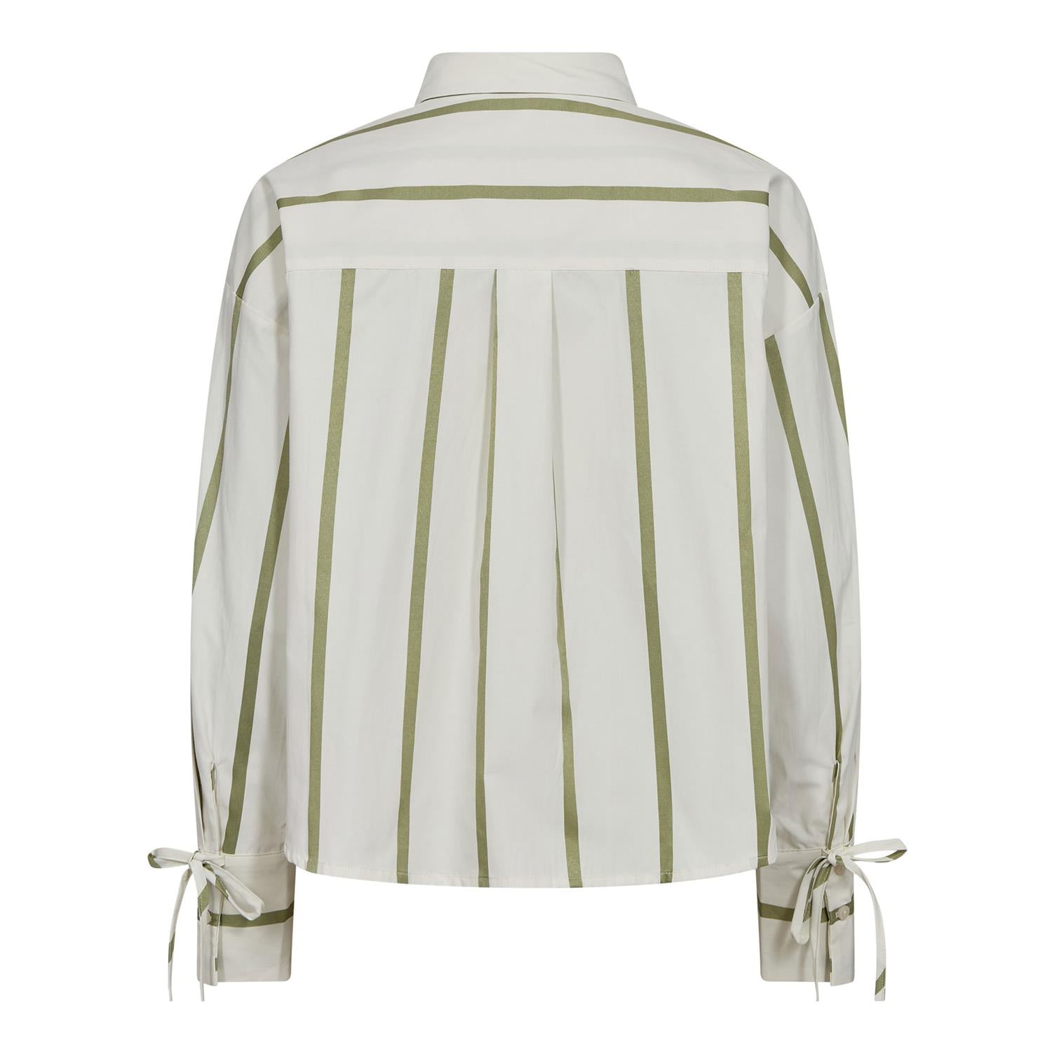 Idiecc Stripe Shirt i offwhite grønn sett fra siden, skjorte fra Co'couture hos Image Mandal
