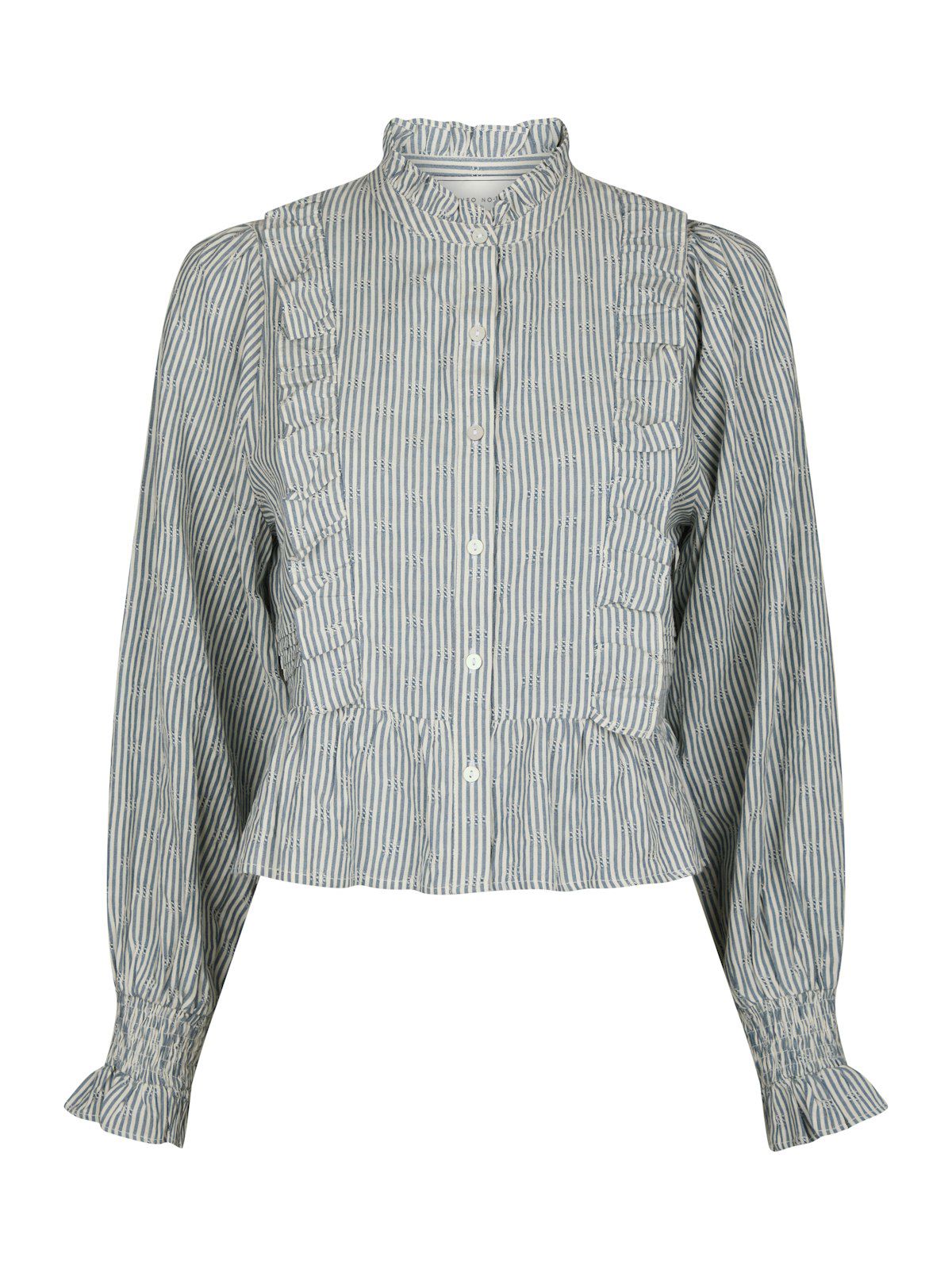 Petrine Stripe Blouse i blå alternativt utsnitt, skjorte fra Neo Noir hos Image Mandal