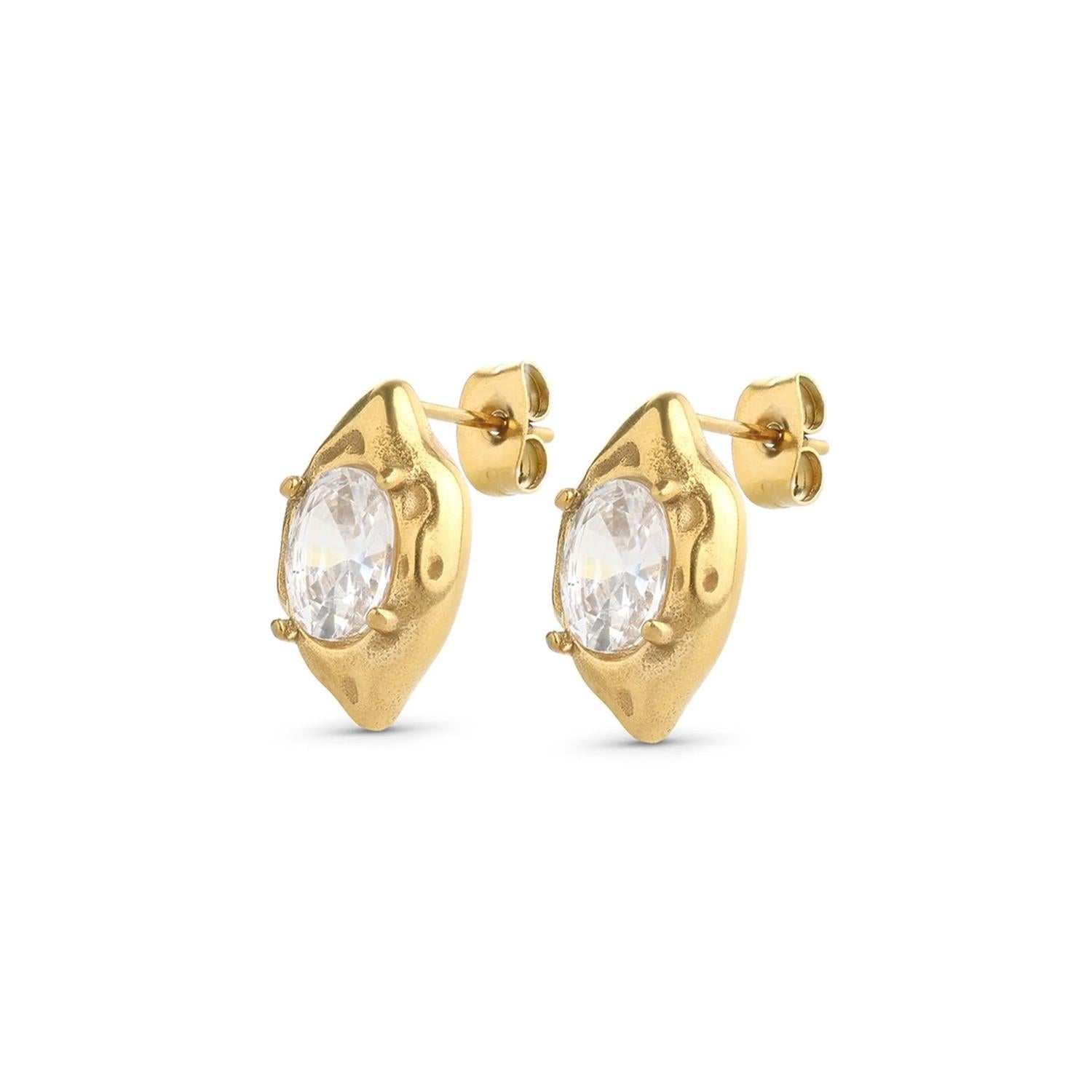 Azia - Crystal Stud Earrings Stainless Steel