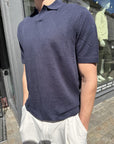 emmanuel polo knit navy