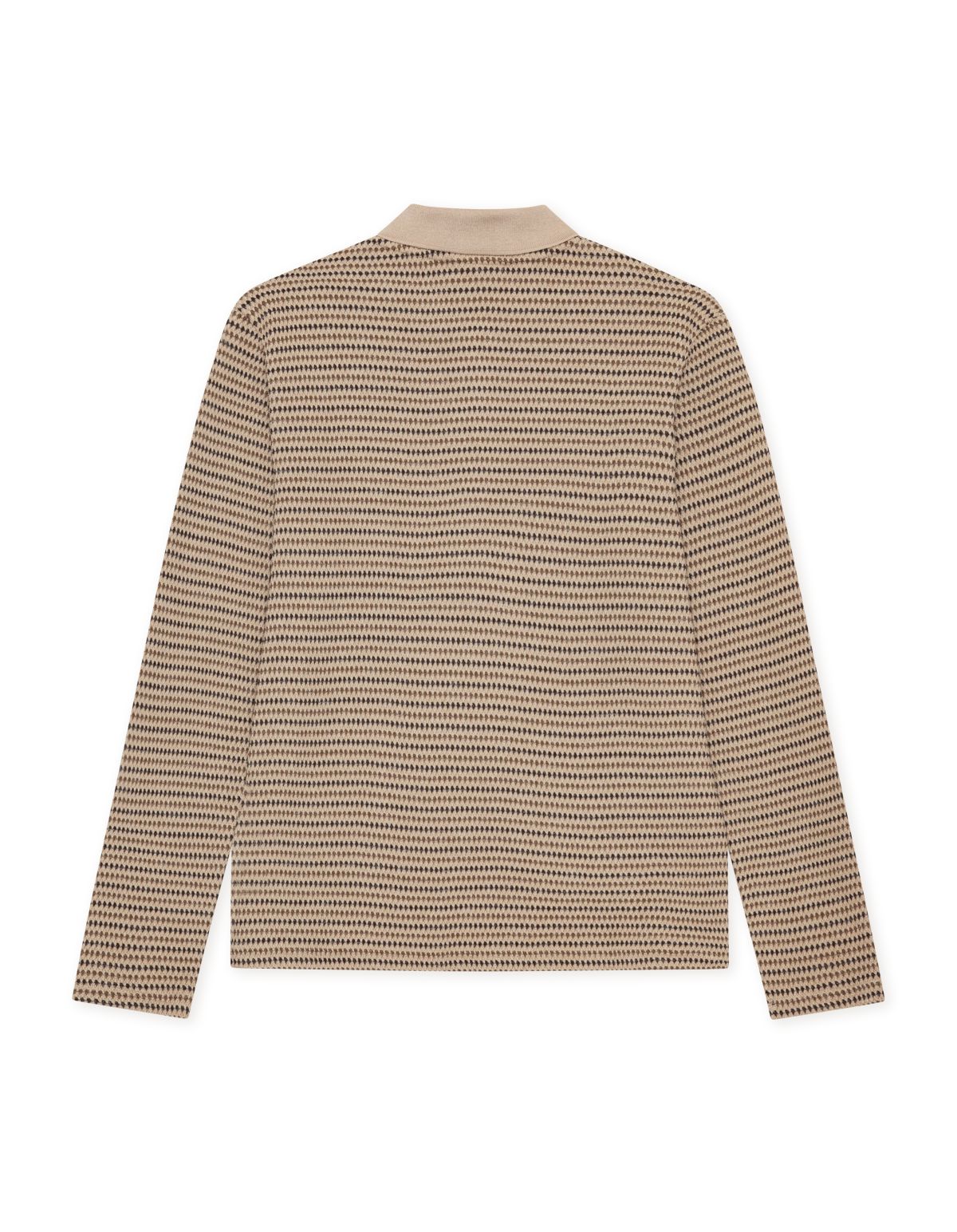 Knitted Stripe Ls Polo