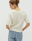 Carla M Knit i kremfarget sett fra siden, genser fra MBYM hos Image Mandal