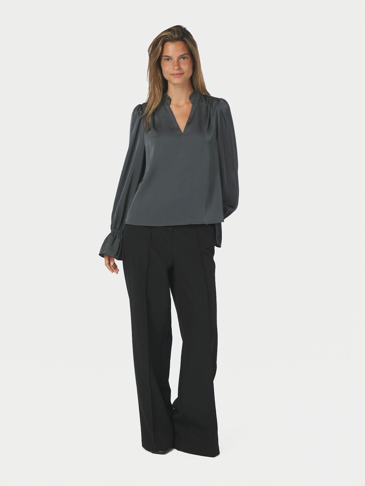 Amara Drapy Satin Blouse