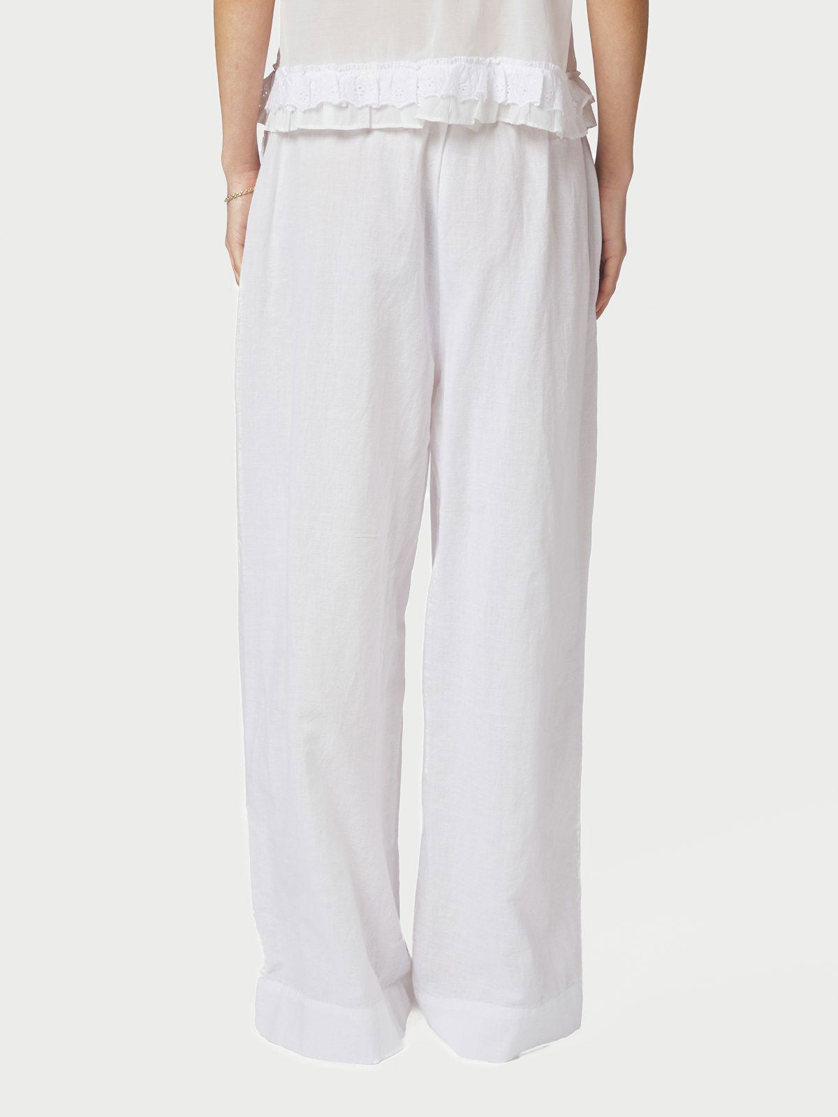 Heifa Linen Pants i hvit bakfra, bukse fra Neo Noir hos Image Mandal