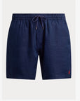Woven shorts i marineblå nærbilde av detaljer, shorts fra Polo Ralph Lauren hos Image Mandal