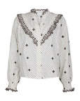 Degas Dot Blouse i hvit alternativt utsnitt, skjorte fra Neo Noir hos Image Mandal