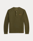 Long-Sleeve Henley Sleep Top i grønn i bomull, overdel fra Polo Ralph Lauren hos Image Mandal