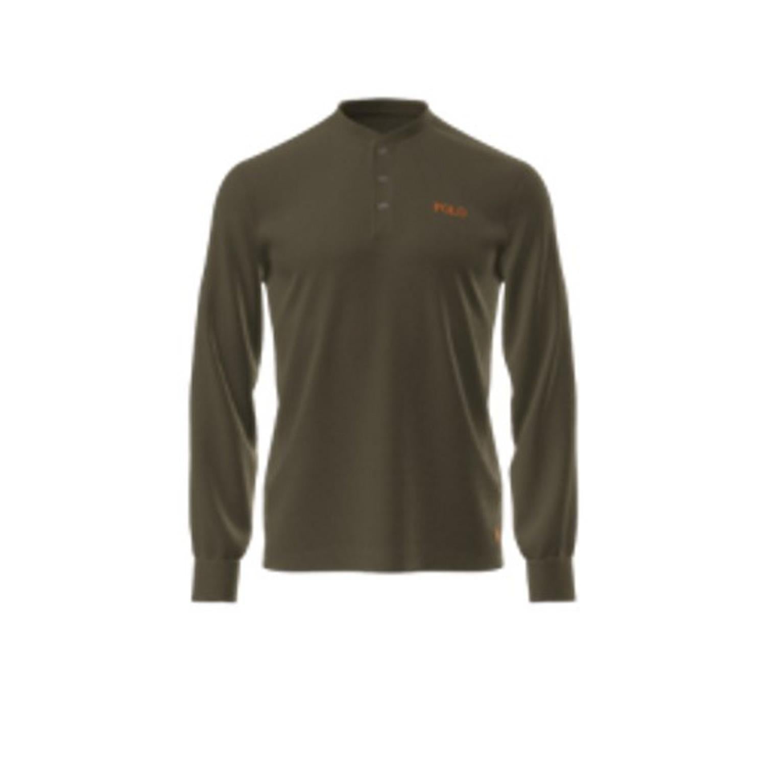 Long-Sleeve Henley Sleep Top i grønn ekstra vinkel, overdel fra Polo Ralph Lauren hos Image Mandal