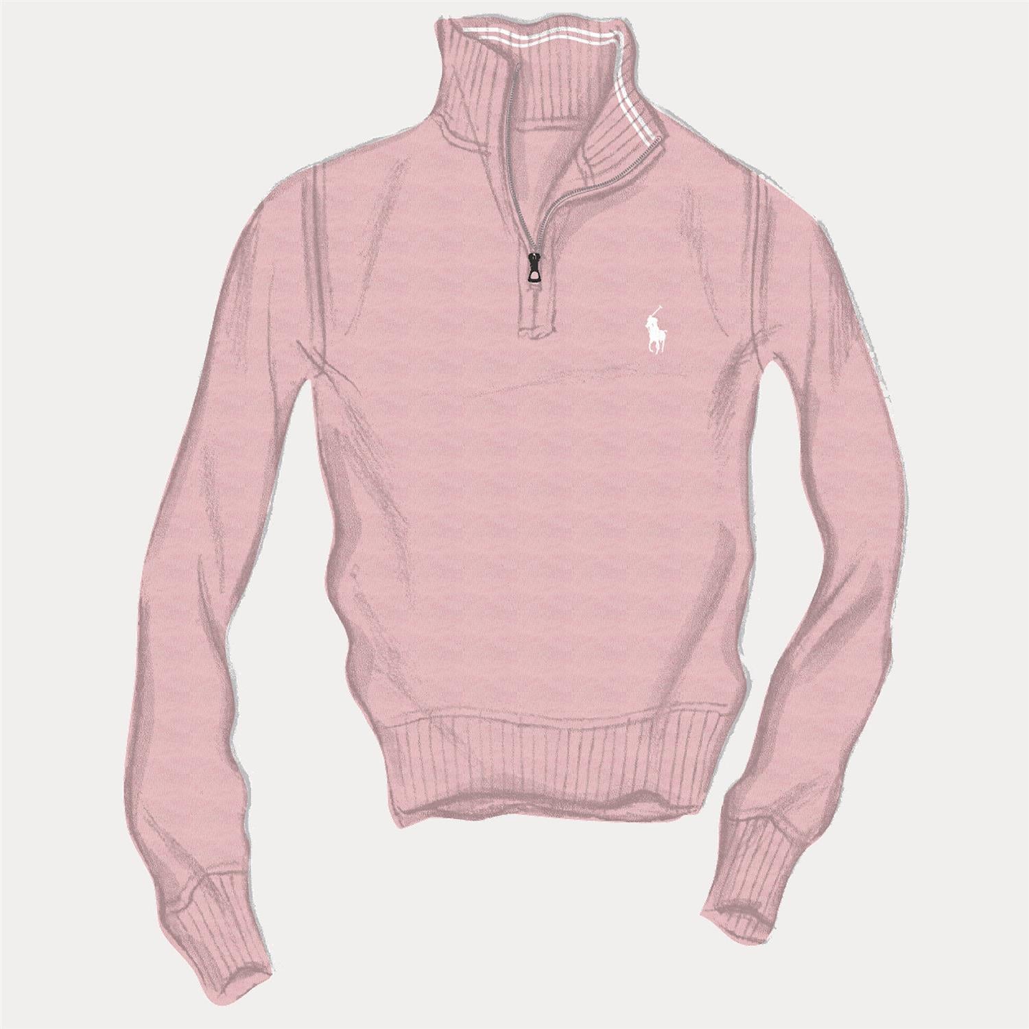 Mesh-Knit Half-Zip Pullover i rosa styling-inspirasjon, genser fra Polo Ralph Lauren hos Image Mandal