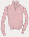 Mesh-Knit Half-Zip Pullover i rosa styling-inspirasjon, genser fra Polo Ralph Lauren hos Image Mandal